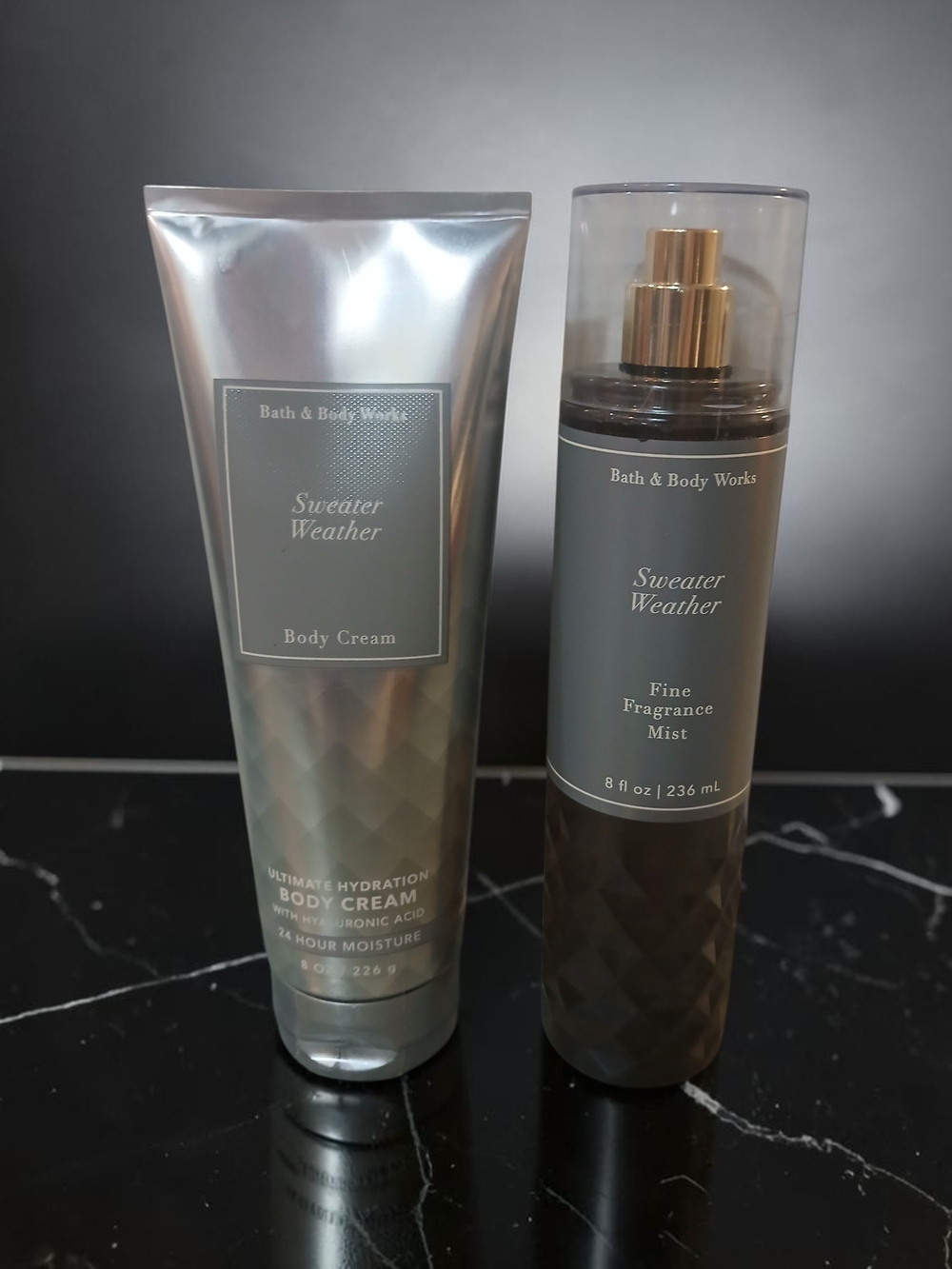 Bath & Body Works Sweater Weather Body Cream & Fragrance Mist - Grey